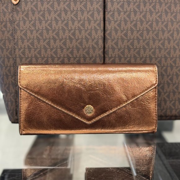 Michael Kors Manhattan Medium Satchel Shoulder Crossbody Bag + Wallet Mocha - Picture 12 of 14